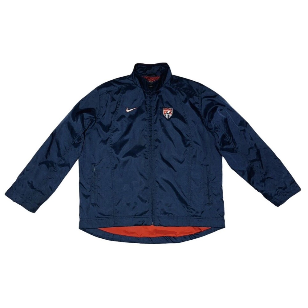 VTG Nike Youth L Fits Womens M USA Soccer Heavy Shell Sideline Jacket Oversized